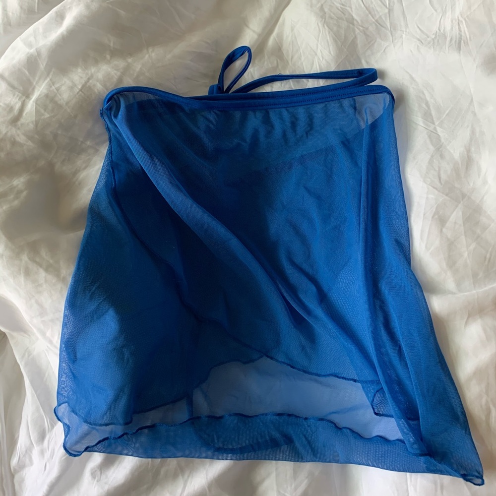 blue ballet wrap skirt